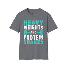 Load image into Gallery viewer, Heavy Weights and Protein Shakes Shirt

